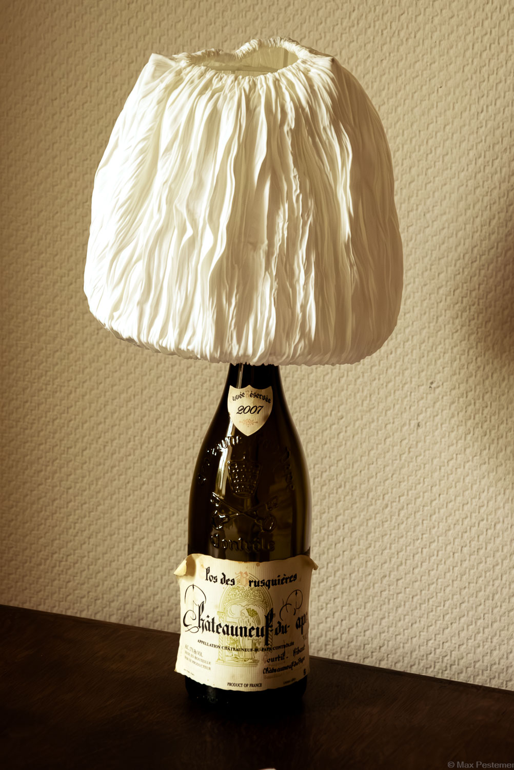 Ein Châteauneuf duPape 2007er Jahrgang wurde elegant umfunktioniert.